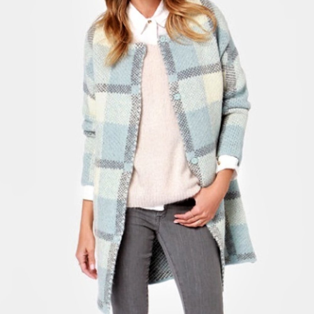 J.O.A. Revolve felt with you plaid wool coat